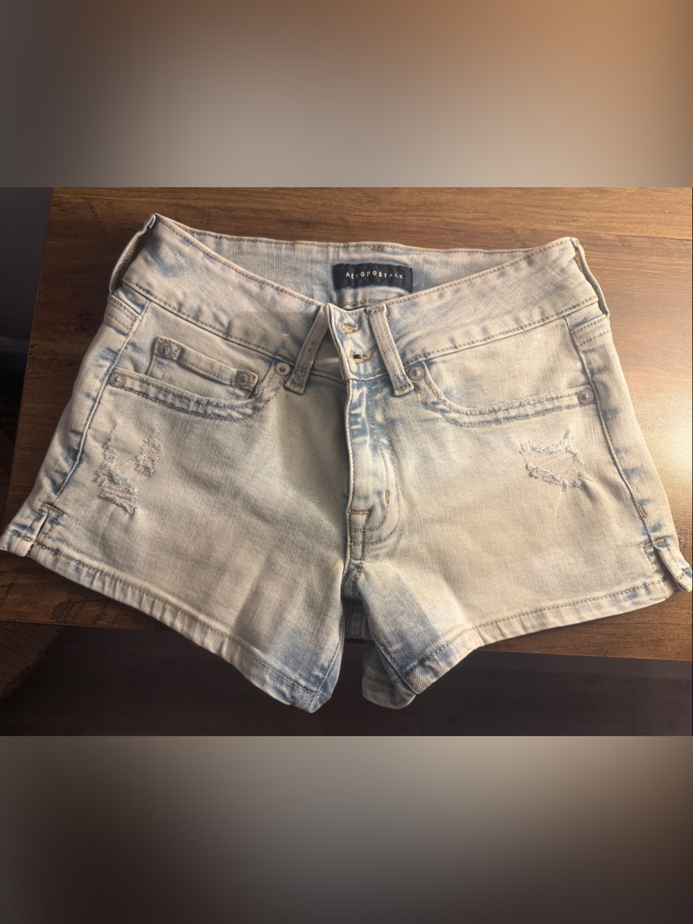 Aeropostale Light Wash Denim Jean Shorts